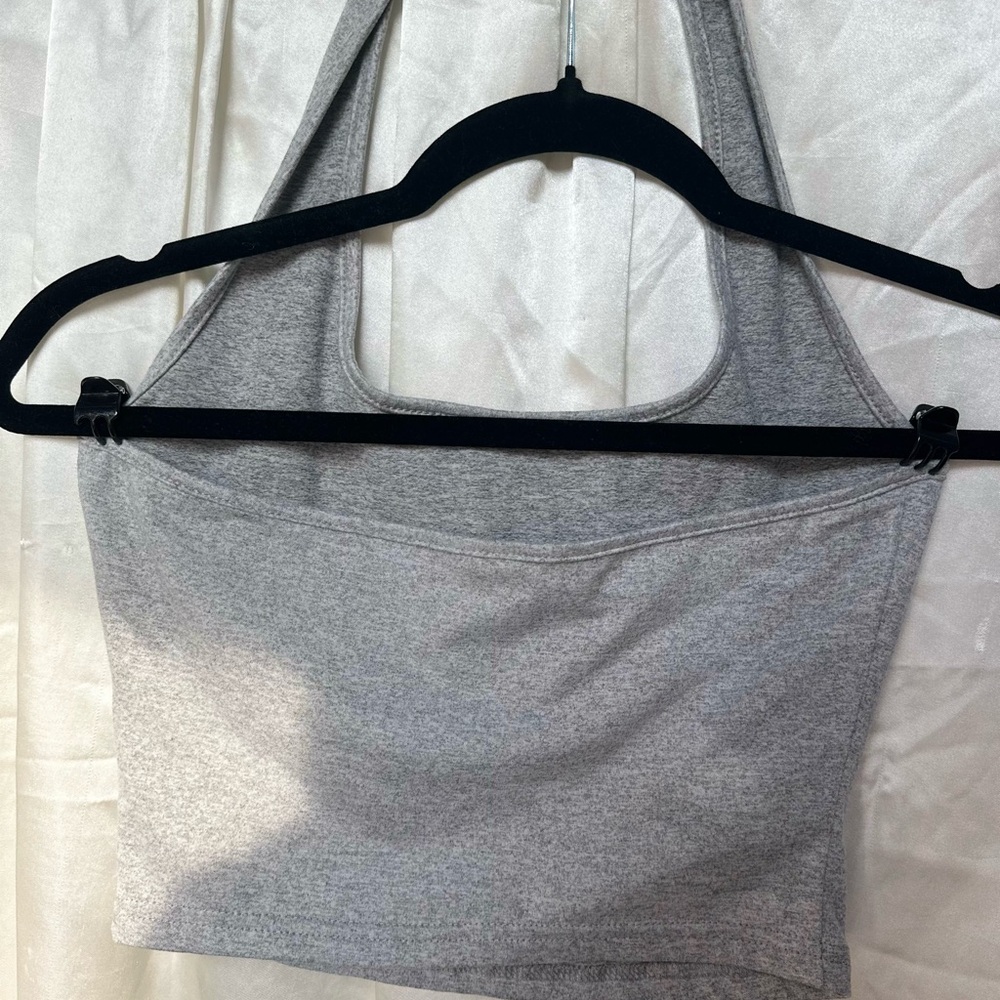 Gray Racerback Halter Top - Picture 2 of 2